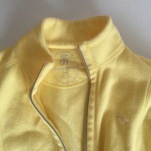 Bright yellow zip-up cardigan